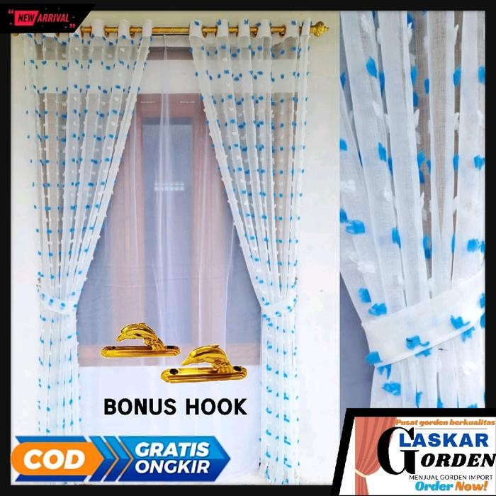PREMIUM Gorden pintu rumah vitrase gorden jendela rumah MinimalisTerbaru Model Smokring Ukuran