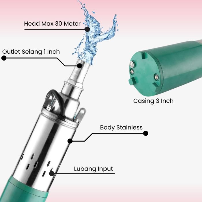 POMPA TANAM DC 12V POMPA SUMUR SUBMERSIBLE PUMP POMPA CELUP SUMUR PERTANIAN AKI 12 VOLT POMPA SIBEL