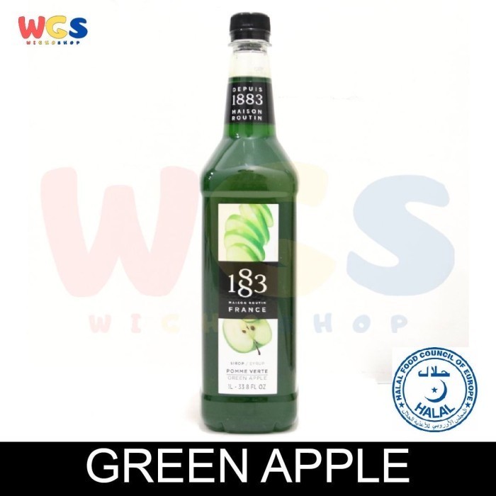 

Syrup 1883 Maison Routin France Green Apple Flavored 33.8 fl oz 1ltr
