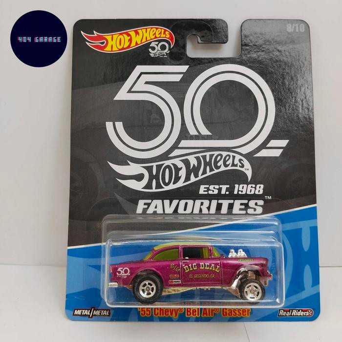 PREMIUM HOTWHEELS 50TH FAVORITES - 55 CHEVY BEL AIR GASSER