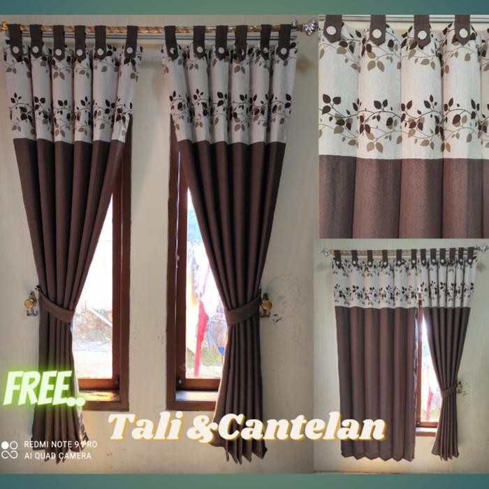 PREMIUM Gorden Jendela Gorden Coklat Gorden Kancing Gorden Polos