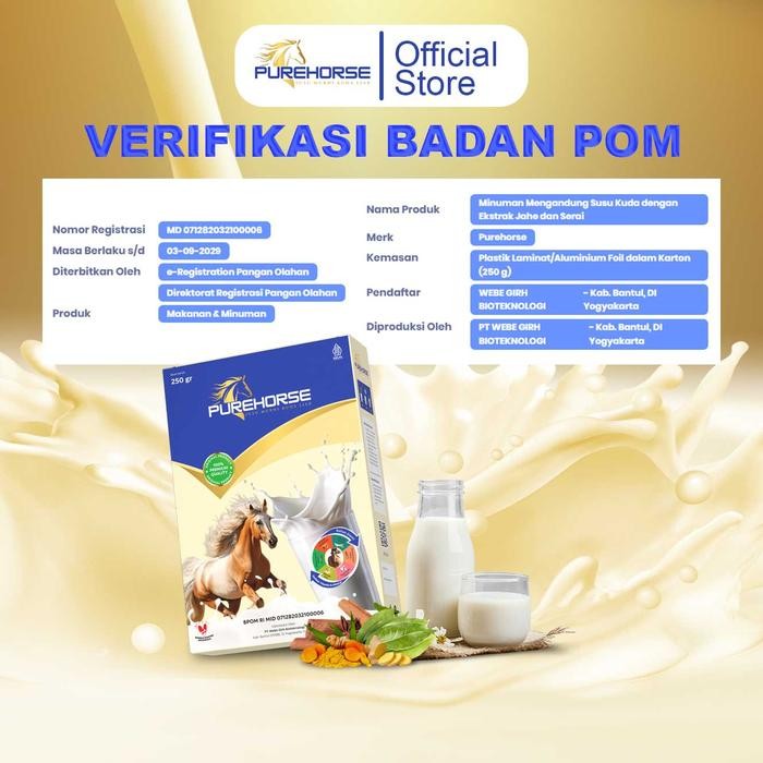

BARANG TERLARIS Susu Kuda Bubuk Pure Horse Dari Sumbawa 250gr/Box