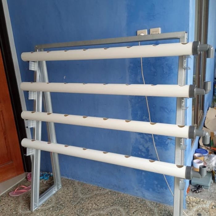 Terlaris Instalasi Hidroponik Pipa 2,5 Inch 150 Cm Rangka Baja Ringan Full Set