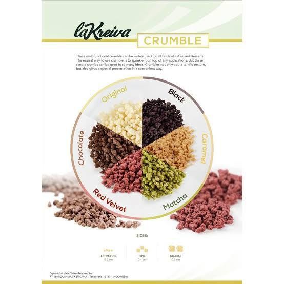 

Stok Baru La Kreiva Cookie Crumble Fine Topping All Variant 250gr