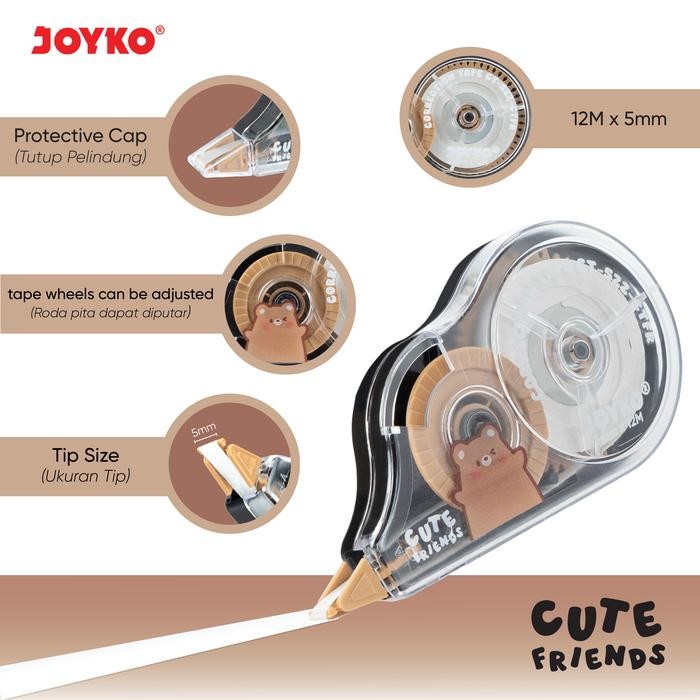 

joyko correction tape 12m tipex kertas joyko ct-522 motif lusin box [12pcs] kode 1342