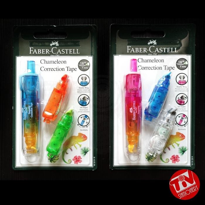 

correction tape faber castell qjr-506 chameleon (+2 refill) kode 27
