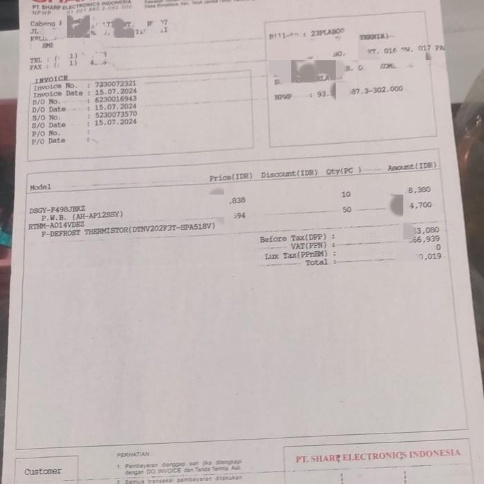 THERMISTOR KULKAS SHARP 2 PINTU ORIGINAL
