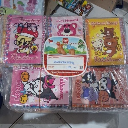 

buku memo spiral tanggung karakter lucu / buku notebook / buku catatan