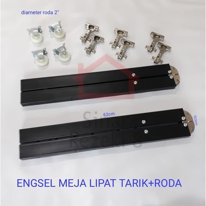 ENGSEL MEJA LIPAT TARIK + RODA / FOLDING UP LEMARI MEJA HEMAT RUANGAN