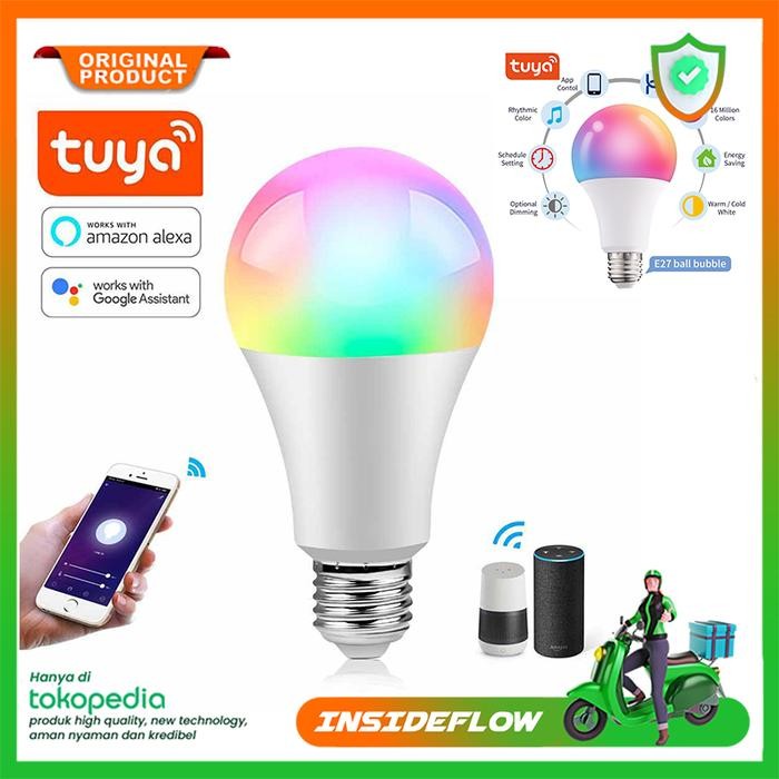 TUYA Lampu Bohlam LED RGBCW Smart Life Bulb Bluetooth E27 9W