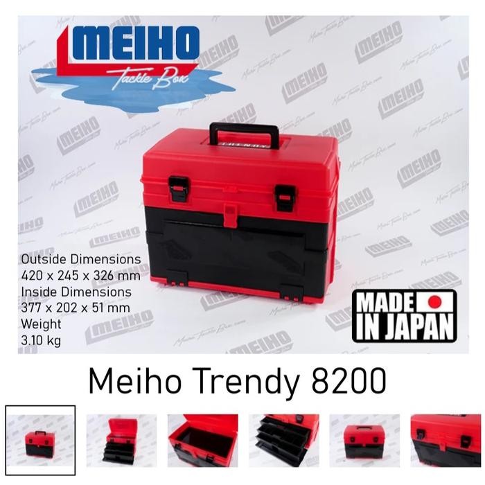 Meiho Trendy 8200 Red Storage Tackle Box Fishing Tamiya RC Tools Container