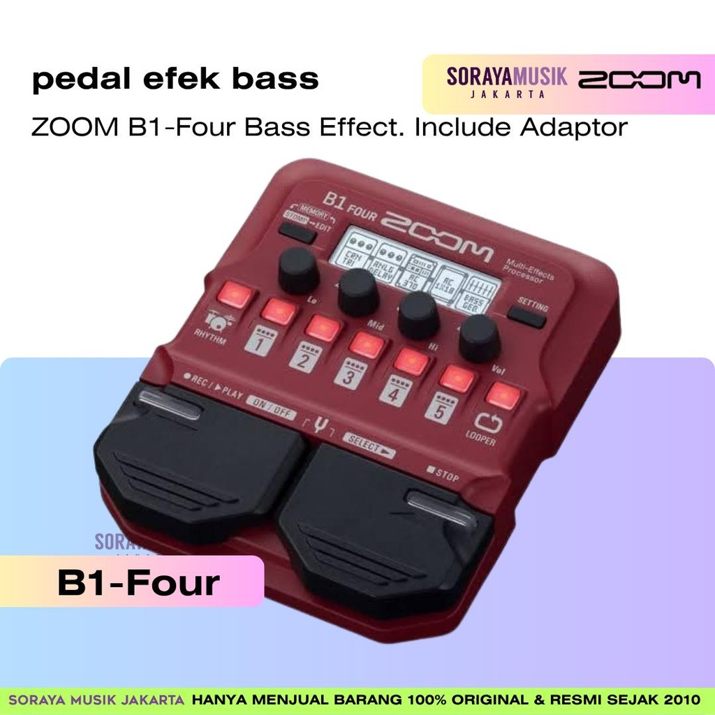 ZOOM B1 Four B1-Four B1Four Bass Effect Garansi Resmi Include Adaptor