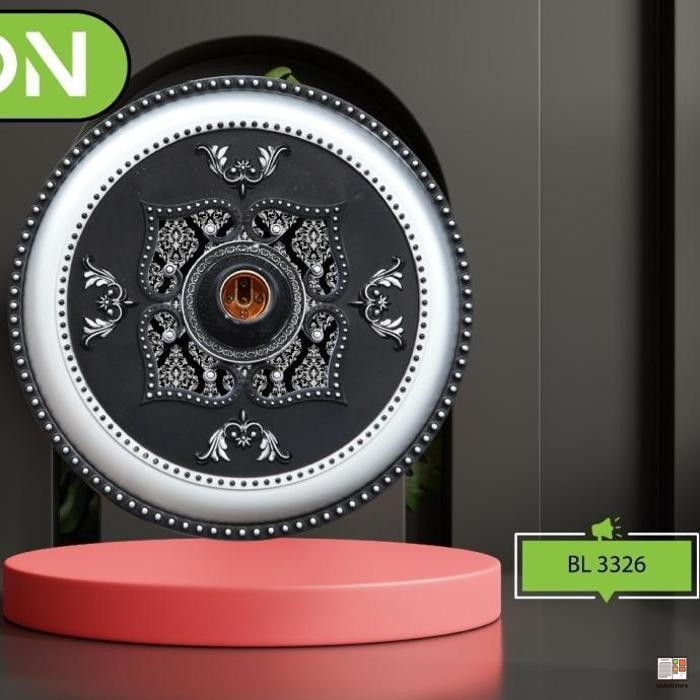 PREMIUM fitting lampu plafon lampu hias ornamen ceiling PVC 30x30 cm BULAT