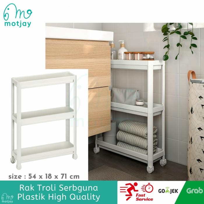 PREMIUM Rak Troli Serbaguna Dapur Kamar Mandi Anti Karat