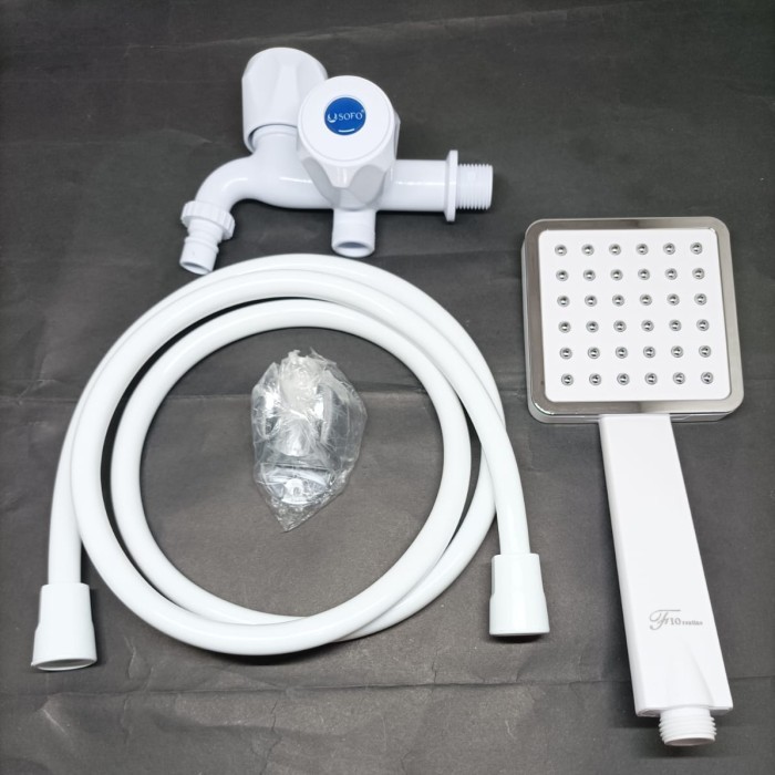 PREMIUM SHOWER MANDI PVC SET KRAN CABANG/HAND SHOWER MANDI SET KRAN DOUBLE