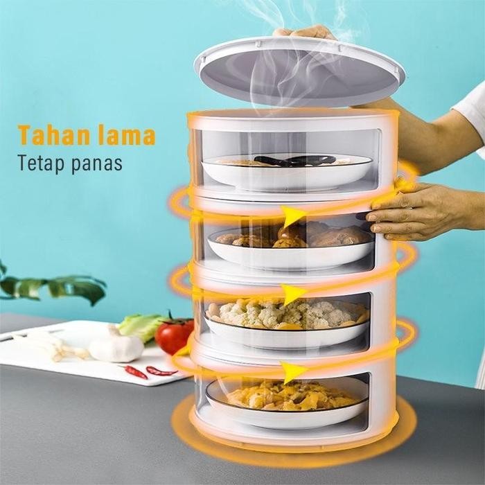 PREMIUM ORIGINAL Rak penyimpanan makanan tudung saji susun 4 tingkat
