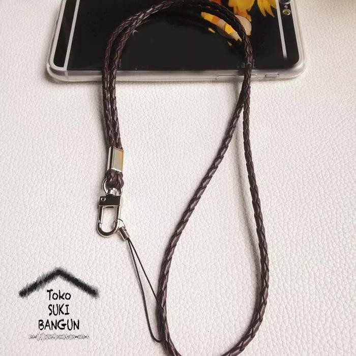 

[Deli Atk] Nt-001 Tali Lanyard Name Tag Id Card Strap Leather Braided Kepang