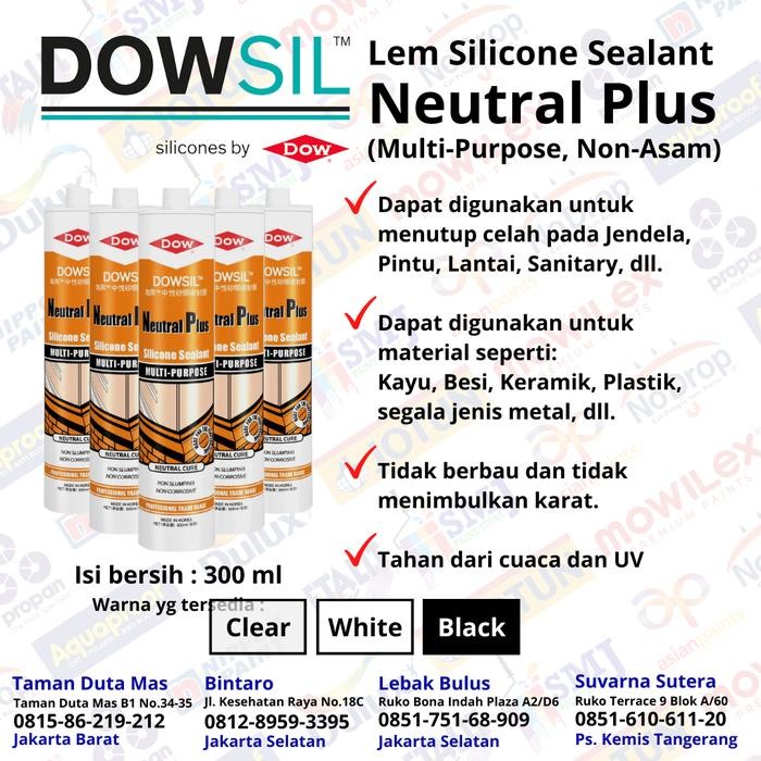 DOWSIL NEUTRAL PLUS SILICONE SEALANT - LEM KACA DOW CORNING 300ML