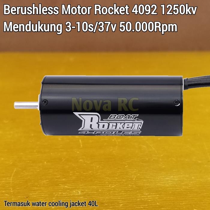 BARANG TERLARIS BRUSHLESS MOTOR ROCKET 4092 1250KV 37V 50.000RPM WITH WATER COOLING PACKING AMAN