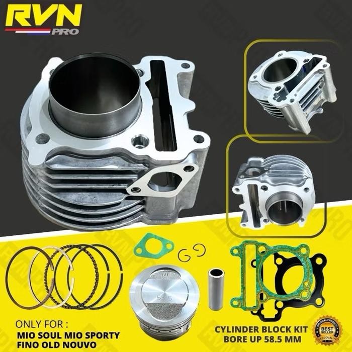 Blok Seher Boring Paket Bore Up Mio Mio Soul 58.5 58 54 Mm Original Rvn Thailand Free Paken Gasket