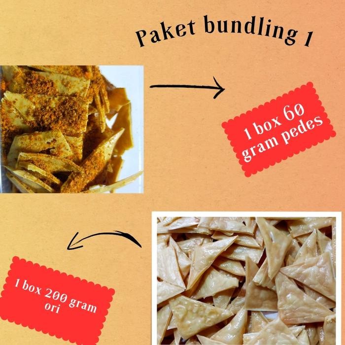 

[paket bundling 1] keripik keju isi 1 kemasan 60 gram pedes + 1 kemasan 200 gram ori
