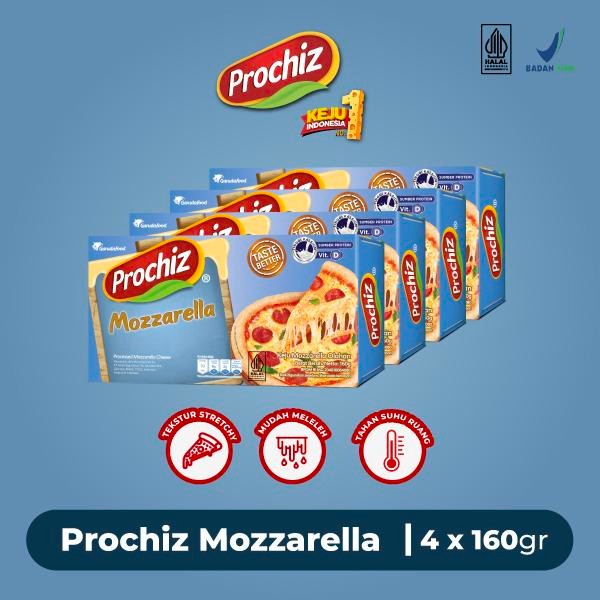 

Keju PROCHIZ Mozzarella 160 gr Paket 4 Pcs