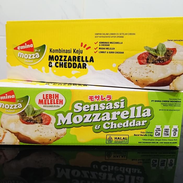

Emina Mozzarella Cheddar (Repack/Portion) / Sensasi Keju Mozarella