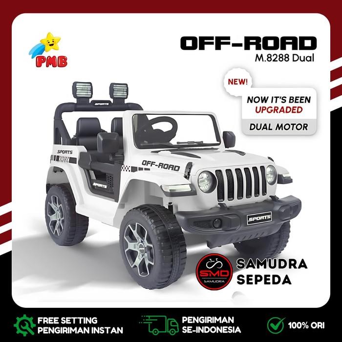 Ready JT Mobil Aki Mainan Anak Cas Remot PMB 8288 Model JEEP Rubicon Murah BDG
