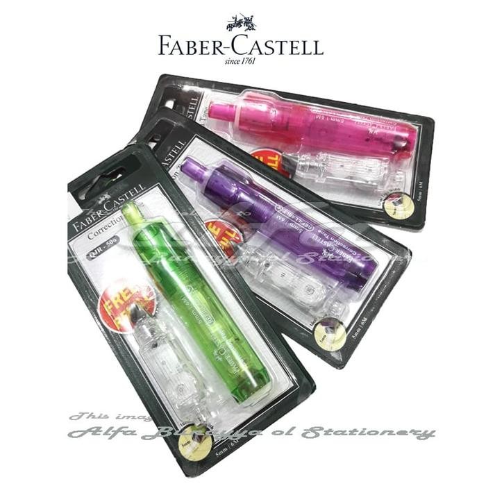 

correction tape qjr 506 faber castell plus 1 refill / ct / tip x pita kode 1023