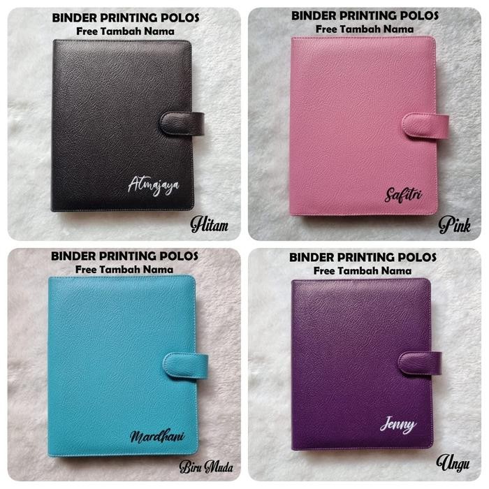 

COSTUM NAMA BINDER PRINTING WARNA POLOS UKURAN A5/20 HOLES, B5/26 HOLE KODE 1