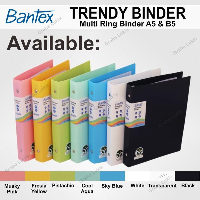 

BANTEX TRENDY MULTI RING BINDER A5 / B5 20 HOLES KODE 1132
