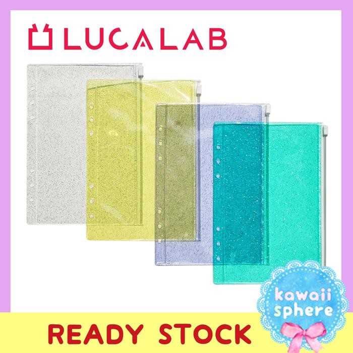 

LUCALAB A5 GLITTER ZIPPER BAG A5 6-HOLES RING BINDER REFILL READY KODE 493
