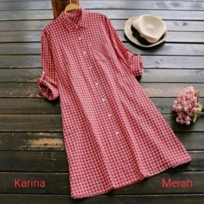 TUNIK KATUN MOTIF KOTAK KOTAK SIZE SETANDAR SAMPAI JUMBO ALEXA TERBARU REMAJA KEKINIAN Baju Fashion