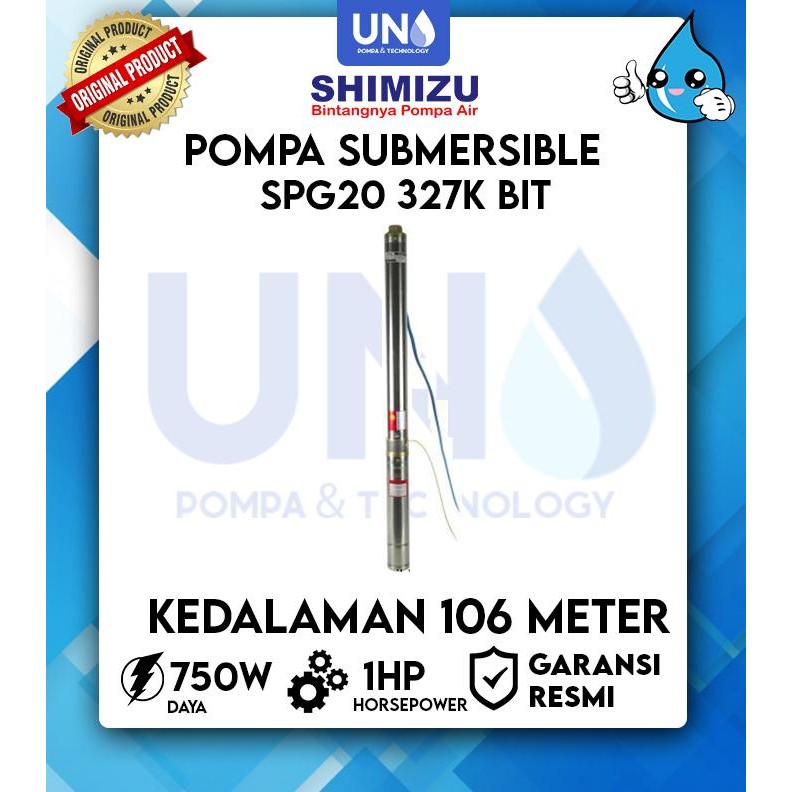 Shimizu Submersible Pump 3" Spg20 327K 1 Hp