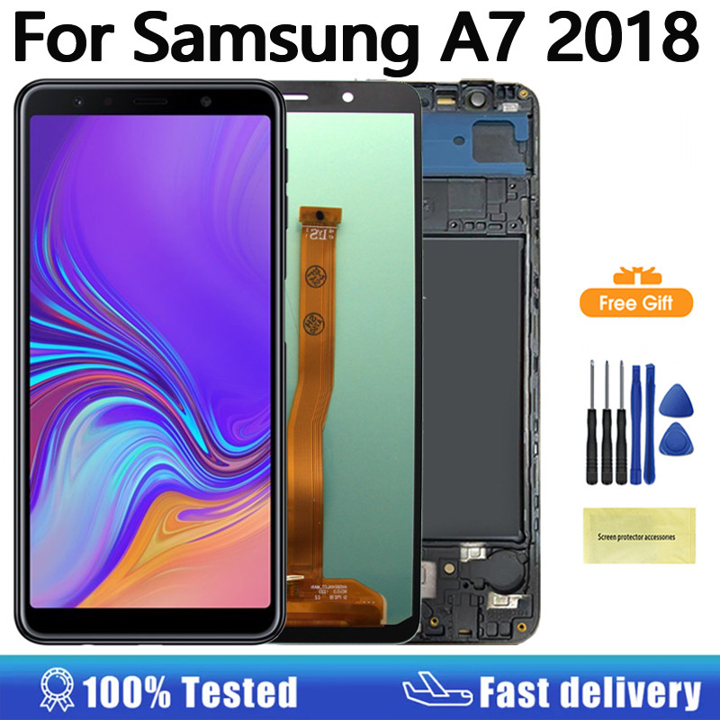 6.0"AMOLED Display For Samsung Galaxy A7 2018 LCD Display Touch Screen Digitizer Replacement For Sam