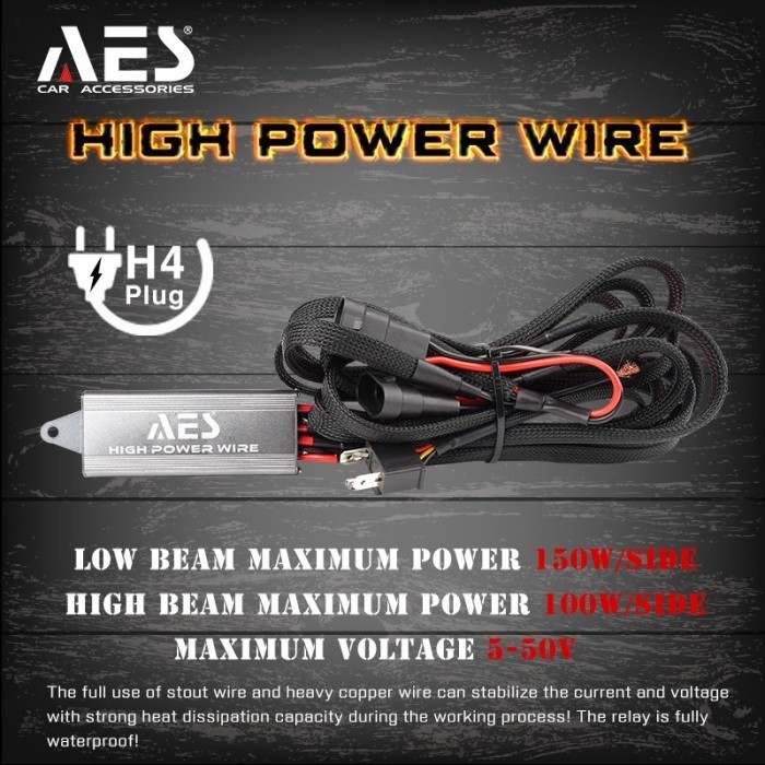 Kabel Set Relay High Power Premium Quality AES soket H4