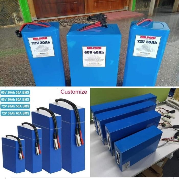 Termurah Battery Pack Lifepo4 12V/24V/36V/48V/60V/72V 12Ah/15Ah/25Ah/50Ah/75Ah/100Ah
