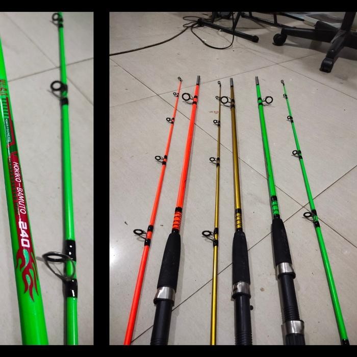 Joran Hugo Bamuto 240 Cm Joran Fiber Solid Pakai Drat