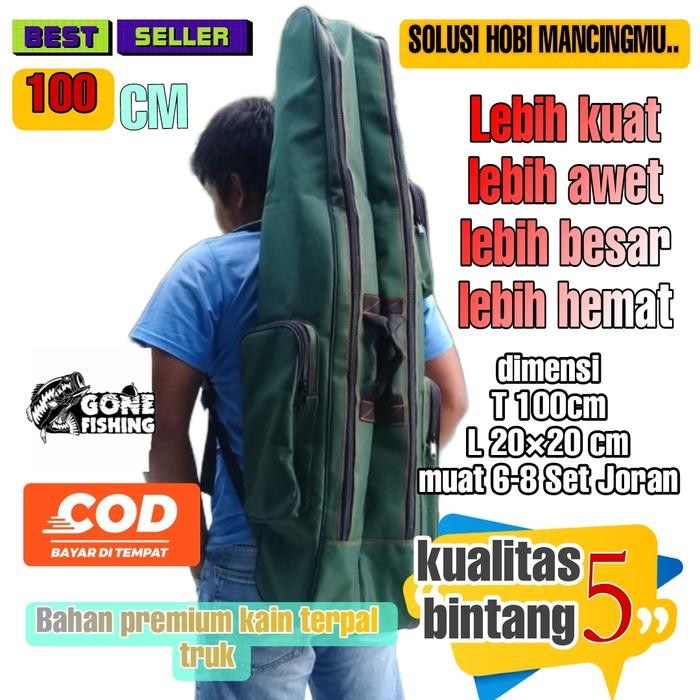 Tas Pancing Dua Ruang 100Cm Bahan Terpal Truk