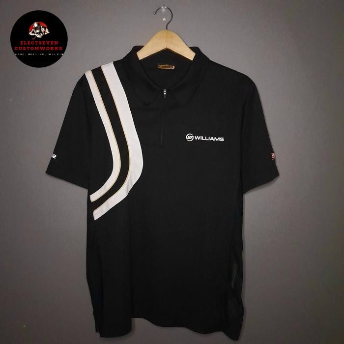 WILLIAMS F1 L POLO SHIRT | HALF ZIP SECOND BEKAS RACING SPORT GOLF BAJU
