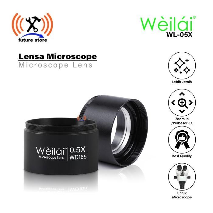 

Best Seller Weilai Wl-05X Lensa Peninggi Microscope Mikroscope Auxiliary 0.5X Ori