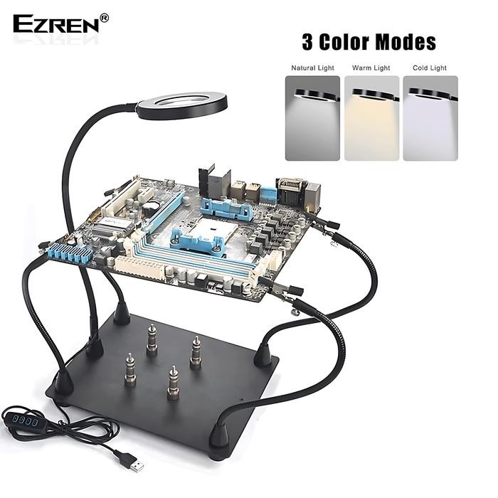 

Ready Stock Ezren Te-808 Kaca Pembesar Led 3 Color Warna Lampu Univesal Clamp