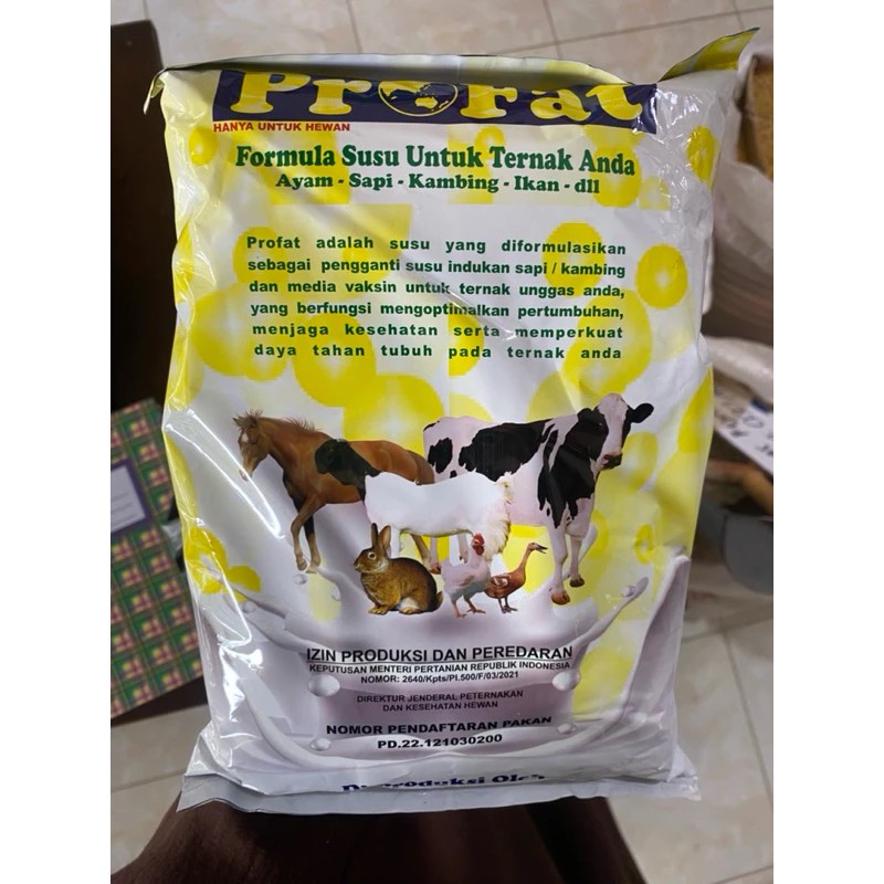 SUSU PROFAT 1 KGUntuk Ayam, Sapi, Kambing, Ikan, Kelinci DLL PROFAT susu ternak kemasan 1kg (susu he