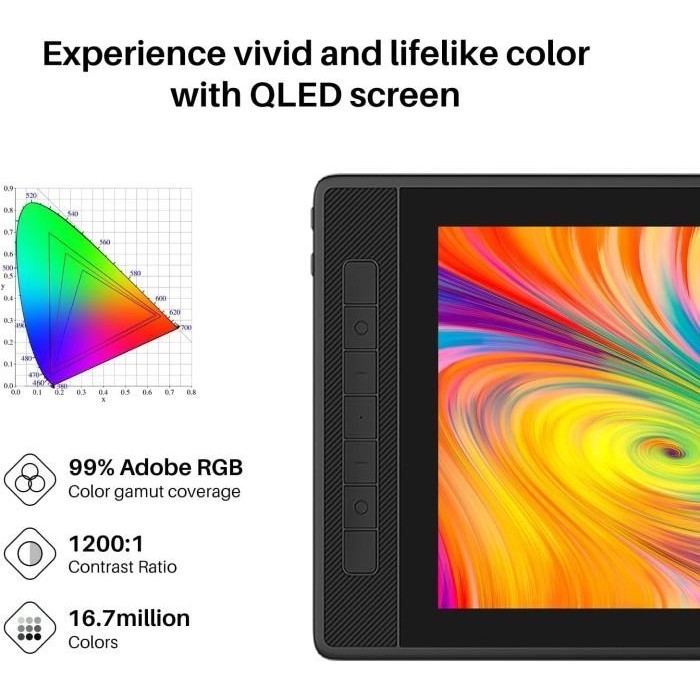 [Expert] HUION Kamvas Pro 13 2.5K QHD Graphics Monitor Drawing Tablet RESMI