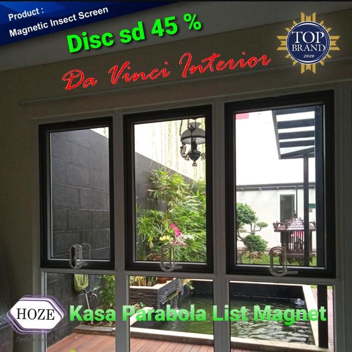 PREMIUM Kasa Nyamuk Aluminium List Magnet / kawat nyamuk jendela atau pintu Elegant