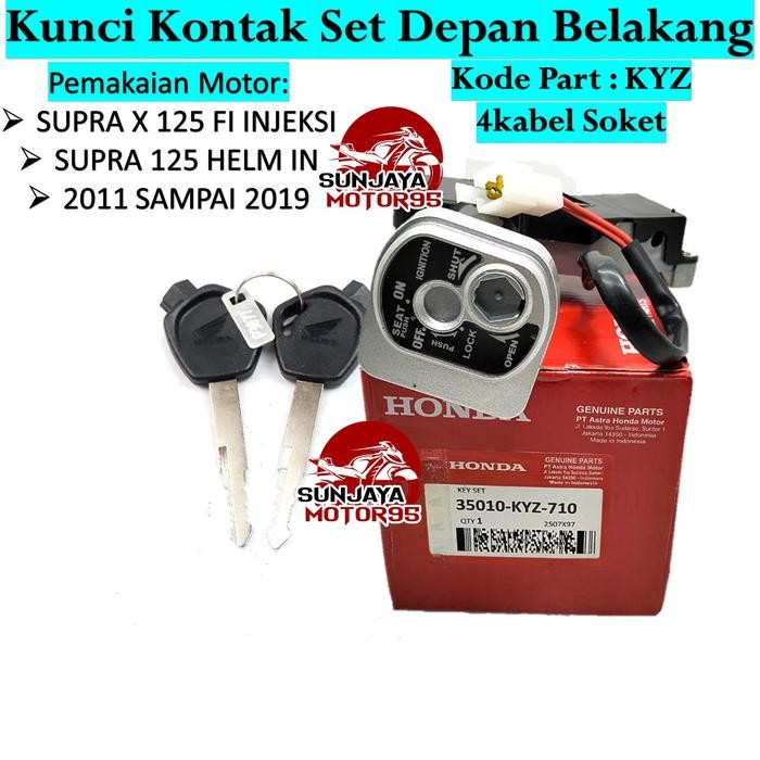 kunci kontak supra x 125 fi injeksi helm in set + kunci jok belakang kyz accessories motor anak