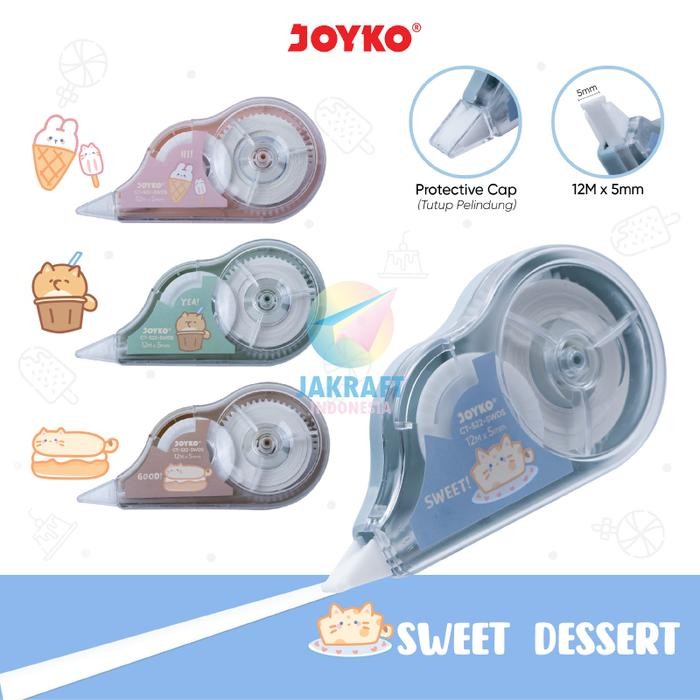 

1 Pcs Correction Tape CT522SWDS Morandi Fan TipX Tip Ex Pita 12 Meter isi Lebih Banyak Long Life