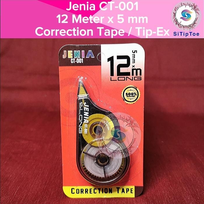 

Jenia CT001 Correction Tape 12M x 5mm TipEx Kertas TipEx Roll