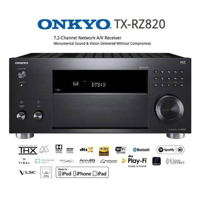 Onkyo Tx Rz820 Rz 820 Network Av Receiver Dolby Atmos Dts Home Theatre