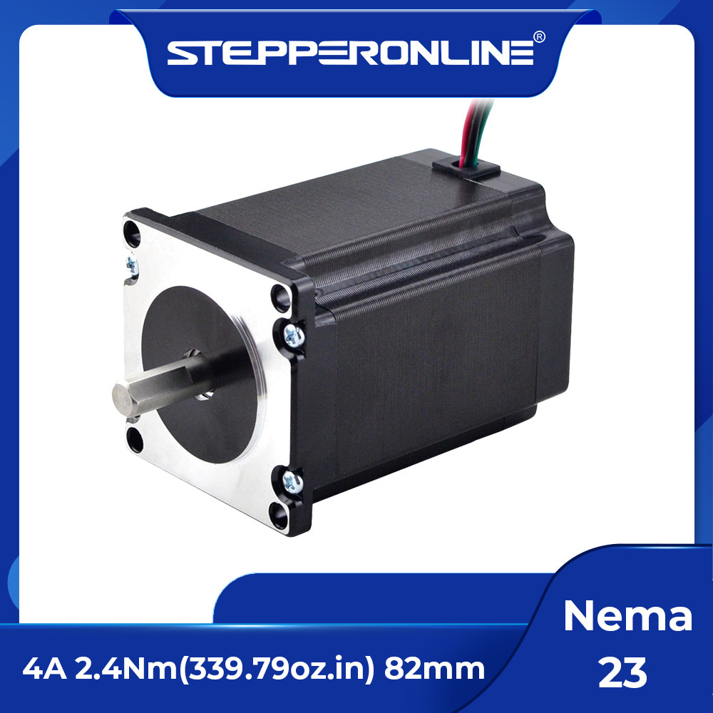 STEPPERONLINE Nema 23 Stepper Motor 2.4Nm 57x82mm 4A D=8mm Nema23 Step Motor 340oz.in 4-lead for CNC